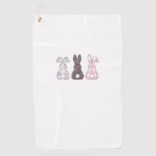 Cute Pink Bunnies Happy Easter Bunny Women Girls T Golf Towel