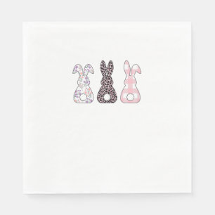 Cute Pink Bunnies Happy Easter Bunny Women Girls T Napkin