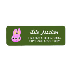 Cute pink bunnies on dark green