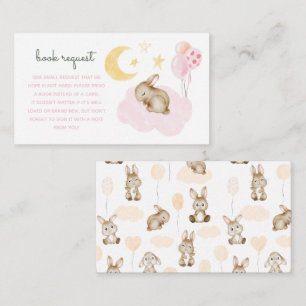 Cute Pink Bunny Baby Animal Book Request Enclosure Card