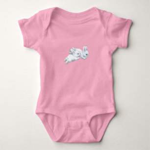 Cute Pink Bunny Baby Girl Bodysuit