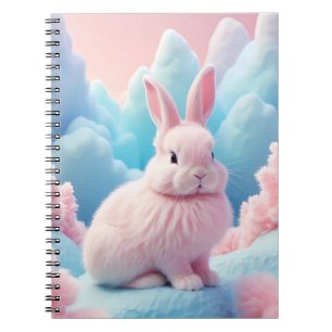Cute Pink Bunny Cotton Candy Clouds Notebook