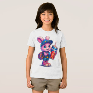 Cute Pink Bunny EKNAKHON Soda Tee – Kids Graphic