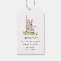 Cute Pink Bunny Girl Baby Shower thank you