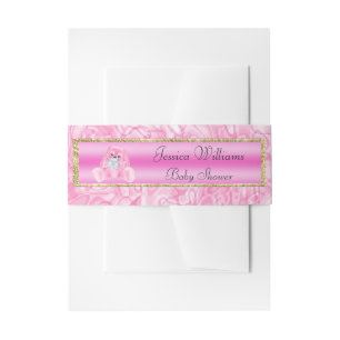 Cute Pink Bunny Invitation Belly Band