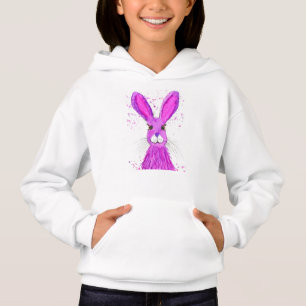 Cute pink bunny rabbit hare watercolor girly