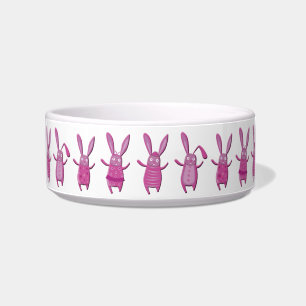 Cute Pink Bunny Rabbits Food Bowl