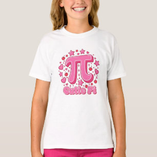 Cute Pink Butterfly "Cutie Pi" Math Pun Girl's  T-Shirt