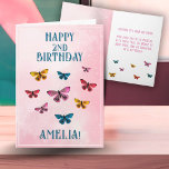 Cute Pink Butterfly Girl Birthday Party  Card<br><div class="desc">Cute Pink Butterfly Girl Birthday Party Card. Celebrate your little one’s special day with this butterfly-themed birthday card perfect for a girl's birthday! Featuring a soft pink gradient background, colourful butterflies, this card adds a magical touch to any celebration. Customise it with your child’s name, birthday wishes and make their...</div>