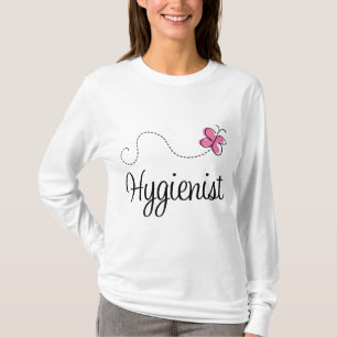 Cute Pink Butterfly Hygienist T-Shirt