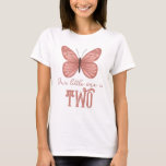 Cute Pink Butterfly Kids Birthday Parent T-Shirt<br><div class="desc">This cute and girly shirt design features a magical watercolor butterfly design,  and can be personalised with your own text if desired. The perfect whimsical pink design for the parent(s) of the birthday girl!</div>