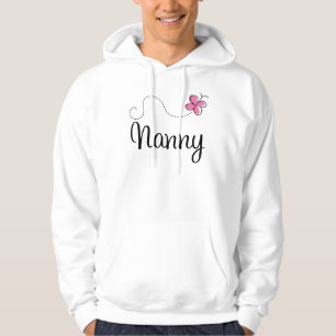 Cute Pink Butterfly Nanny Hoodie