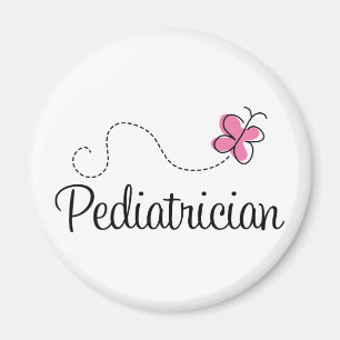 Cute Pink Butterfly Paediatrician Magnet