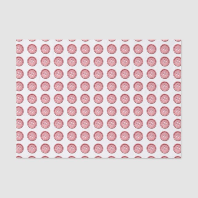 Cute Pink Button Pattern Tissue Paper (Front)