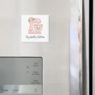 Cute Pink Cake Mixer Kitchen Magnet