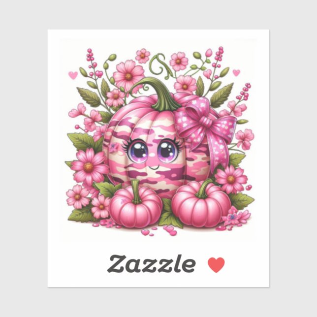 Cute Pink Camoflauge Pumpkin  (Sheet)