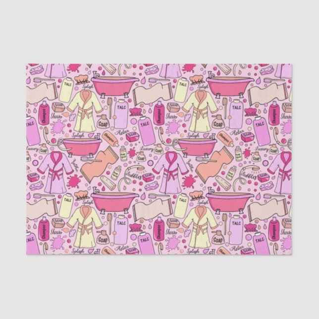 Cute Pink Cartoon Bathroom Products Tissue Paper (Front)