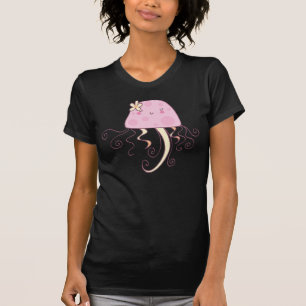 Cute Pink Cartoon Jellyfish Design T-Shirt