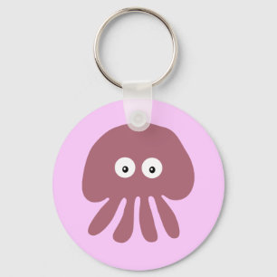 Cute pink cartoon Jellyfish keychain