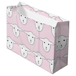Cute Pink Cartoon Sheep Pattern Large Gift Bag