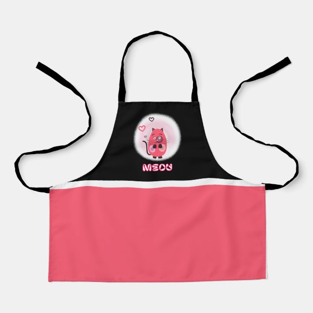 Cute pink cat apron (Front)