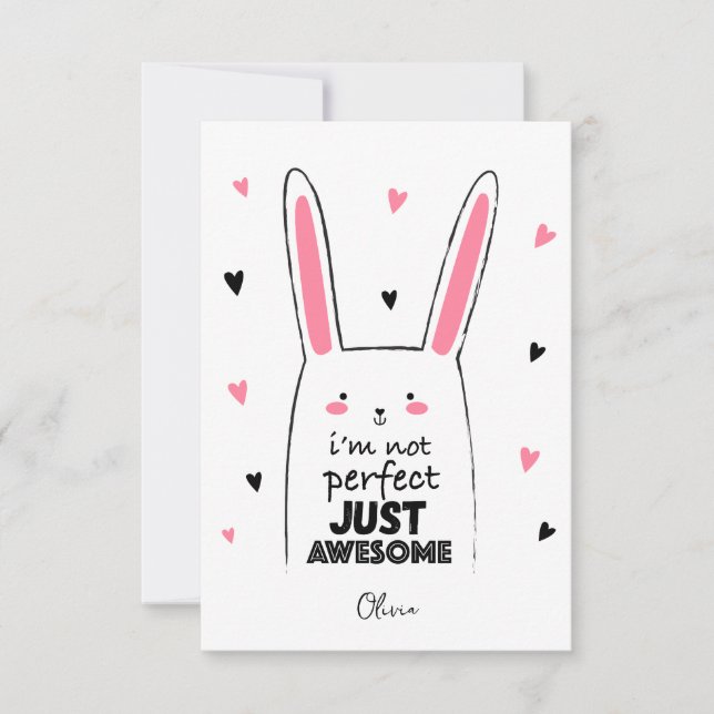 Cute Pink cat happy valentine day gift card (Front)