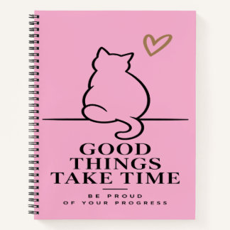 Cute Pink Cat Motivation & Mindset Student Planner Notebook