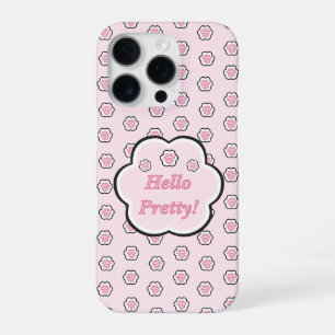 Cute Pink Cat Paw Hello Pretty iPhone 16 Pro Case