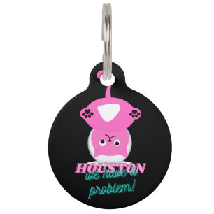 Cute Pink Cat Stuck In Fishbowl Pet Tag