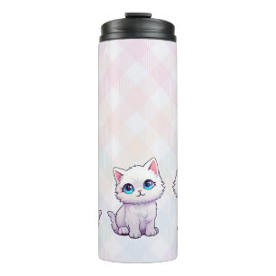 Cute Pink Cat Thermal Tumbler