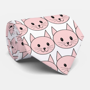 Cute Pink Cat Tie