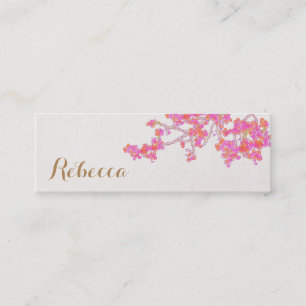 Cute Pink Cherry Blossoms Floral Nature Mini Business Card