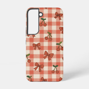 "Cute Pink Cherry Pattern Samsung Galaxy S22 Case
