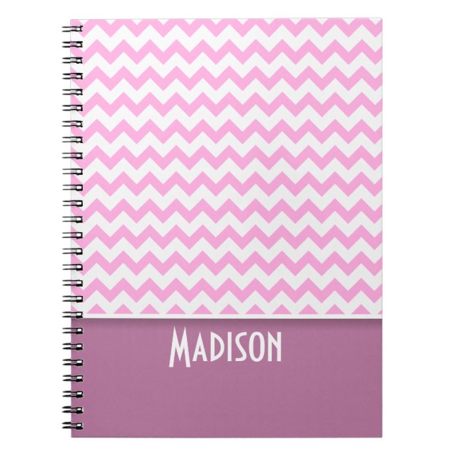 Cute Pink Chevron Notebook (Front)