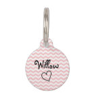Cute Pink Chevron Personalised Pet Tag