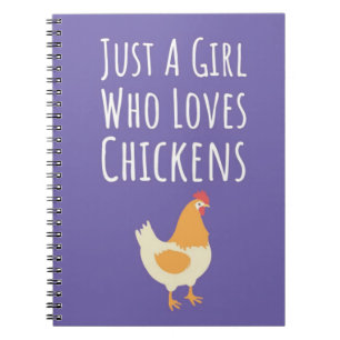 Cute Pink Chicken Gifts For Girls Farm Animals Kid Notebook