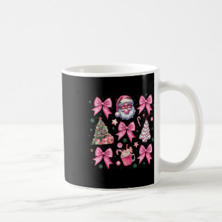 Cute Pink Christmas Coquette Bow Santa Hot Cocoa G Coffee Mug