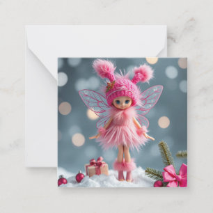 Cute pink christmas Fairy Card
