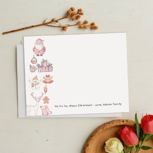 Cute Pink Christmas Family Card