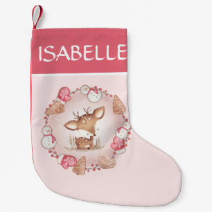 Cute Pink Christmas Girl Christmas Stocking 