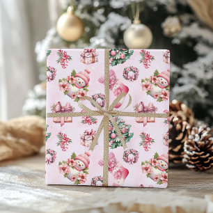 Cute Pink Christmas Pattern – Whimsical Holiday De Wrapping Paper