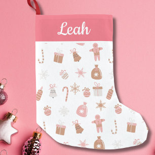 Cute Pink Christmas  Small Christmas Stocking