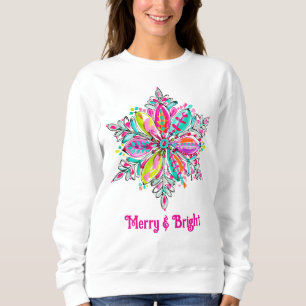 Cute Pink Christmas Snowflake Preppy Coquette Sweatshirt