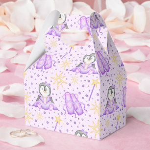 Cute Pink Christmas Sugarplum Penguin Favour Box
