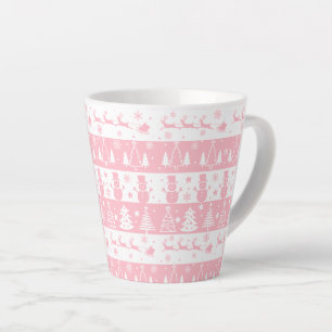 Cute Pink Christmas Winter Gifts Latte Mug