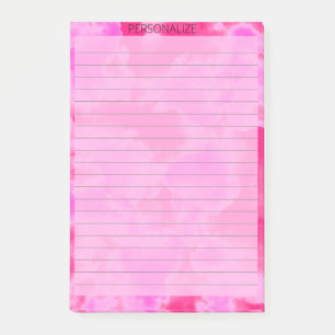 Cute Pink Clouds Lined Pink Post It Notes