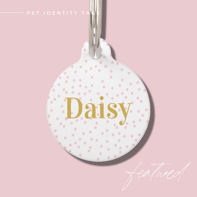 Cute Pink Confetti Dog Identification Tag (Creator Uploaded)