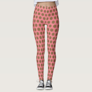 Cute Pink Cookies Foodie Leggings