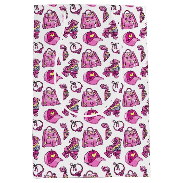 Cute Pink Cool Girl Things Medium Gift Bag (Front)