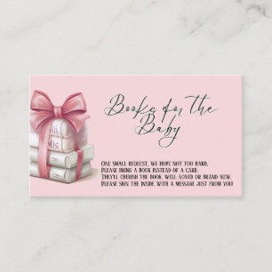 Cute Pink Coquette Books Bow "Books for the Baby"  Enclosure Card